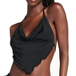 Iam gia circle crop top black brand new